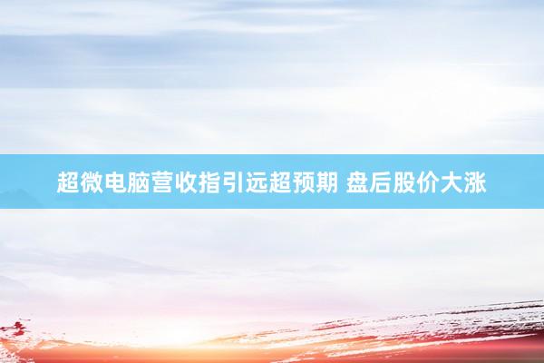 超微电脑营收指引远超预期 盘后股价大涨