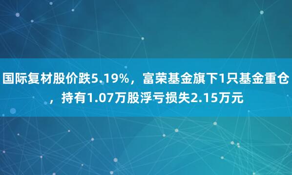 国际复材股价跌5.19%，富荣基金旗下1只基金重仓，持有1.07万股浮亏损失2.15万元