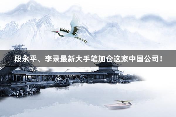 段永平、李录最新大手笔加仓这家中国公司！