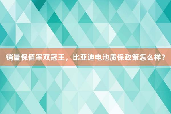 销量保值率双冠王，比亚迪电池质保政策怎么样？