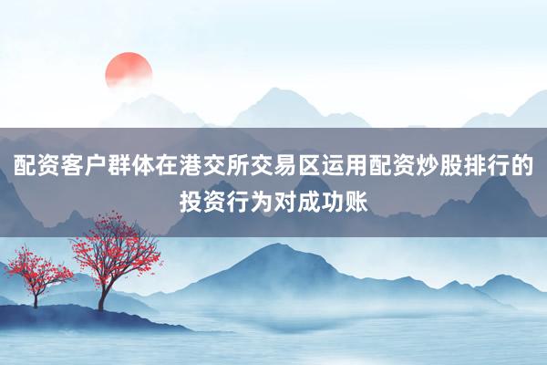 配资客户群体在港交所交易区运用配资炒股排行的投资行为对成功账