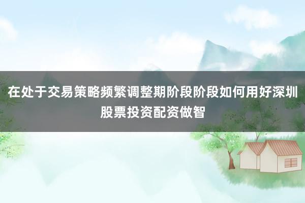 在处于交易策略频繁调整期阶段阶段如何用好深圳股票投资配资做智