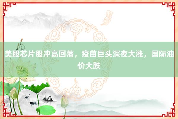 美股芯片股冲高回落，疫苗巨头深夜大涨，国际油价大跌