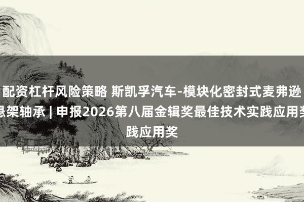 配资杠杆风险策略 斯凯孚汽车-模块化密封式麦弗逊悬架轴承 | 申报2026第八届金辑奖最佳技术实践应用奖