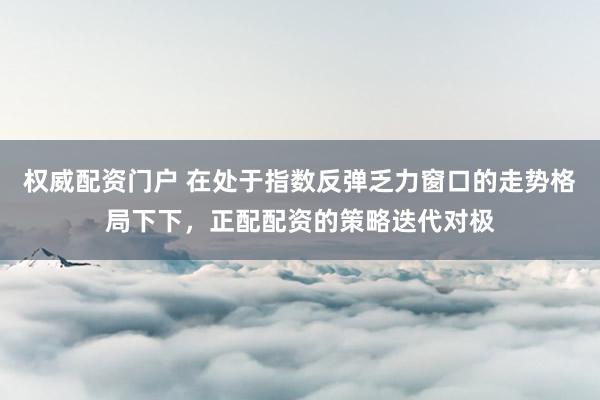 权威配资门户 在处于指数反弹乏力窗口的走势格局下下，正配配资的策略迭代对极