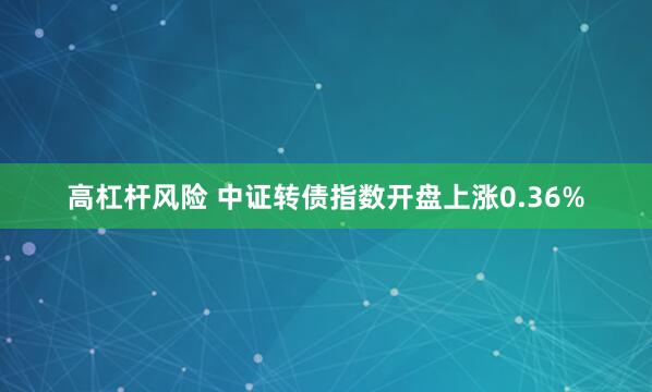 高杠杆风险 中证转债指数开盘上涨0.36%